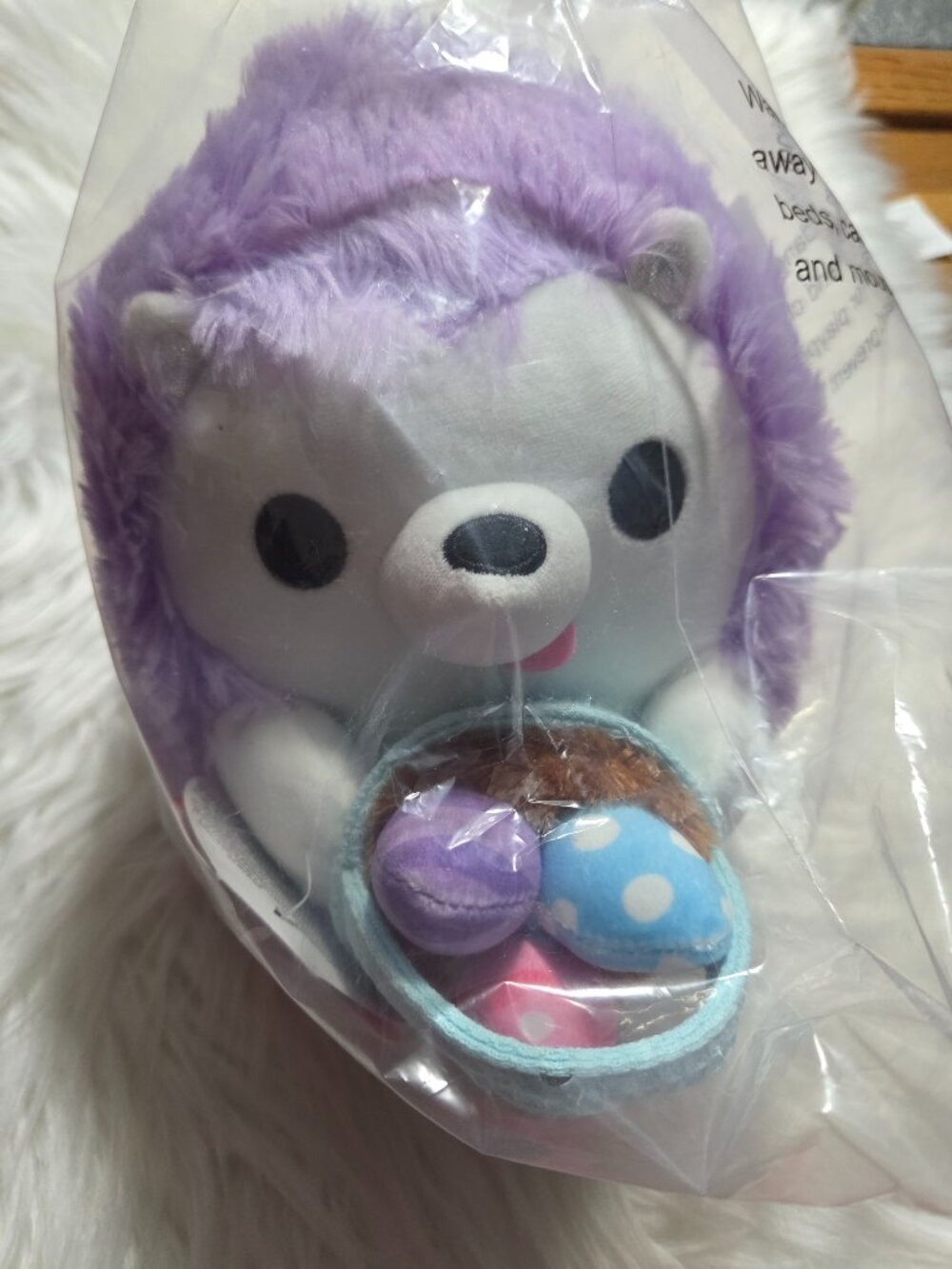 Snackles Hedgehog with Basket Stuffed Toy